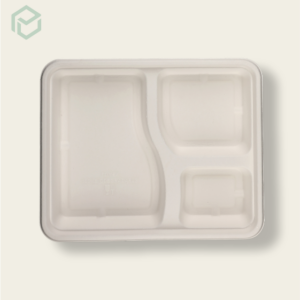 Bagasse 3cp meal tray