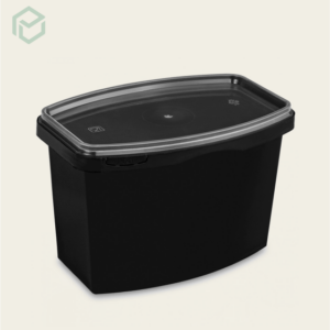 Black Plastic Rectangle Containers